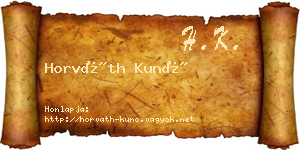Horváth Kunó névjegykártya